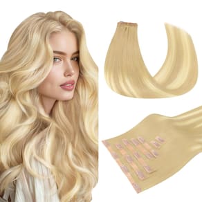 Extensões de cabelo Clip in DOORES DirtyBlonde Mixed Platinum 14"