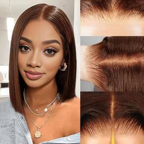 Peruca Tuziyi Chocolate Brown Lace Front Human Hair 14"