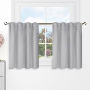 Cortinas de café BGment cinza claro de 91 cm de comprimento para meias janelas