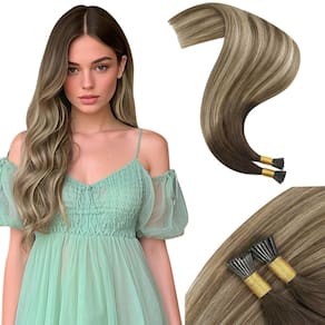 Extensões de cabelo Moresoo Itip Cabelo humano 50 cm de marrom escuro a loiro