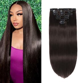 Extensões de cabelo Clip in Gampacy Real Human Hair 40cm 120g