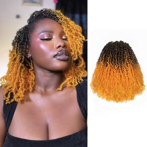 ToyoTress de cabelo de crochê Yanky Twist 14 polegadas, 8 pacotes, laranja