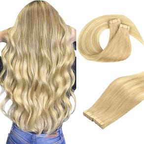 Extensões de cabelo DOORES Tape em cabelo humano real 100g 45cm