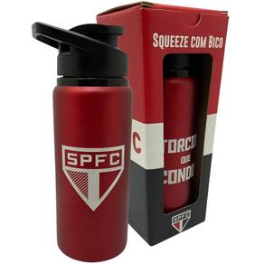 Garrafa SP Squeeze Com Bico Alumínio 600ml Vermelha Oficial