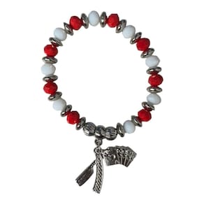 Pulseira Maria Navalha Baralho Prata Cristal e Silicone