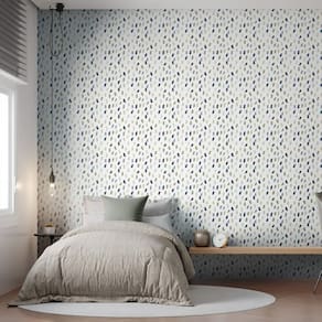 Papel de Parede Revoada Mini Pinceladas azul, menta e cinza 4415