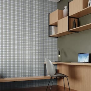 Papel de Parede Revoada Xadrez Cinza e Azul 4455