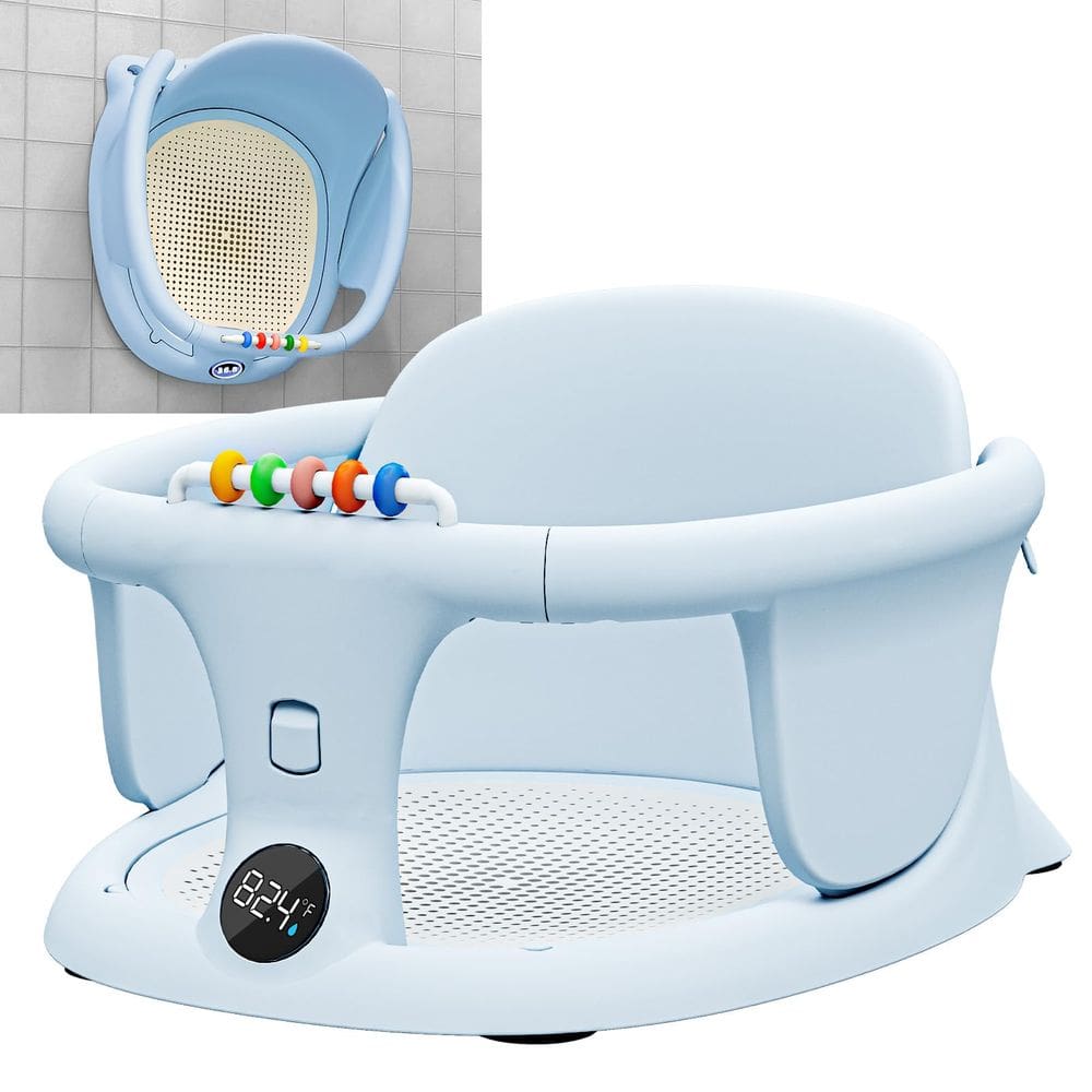 Assento de banho para bebês CheerKid para bebês de 0 a 12 meses com brinquedos e ventosas