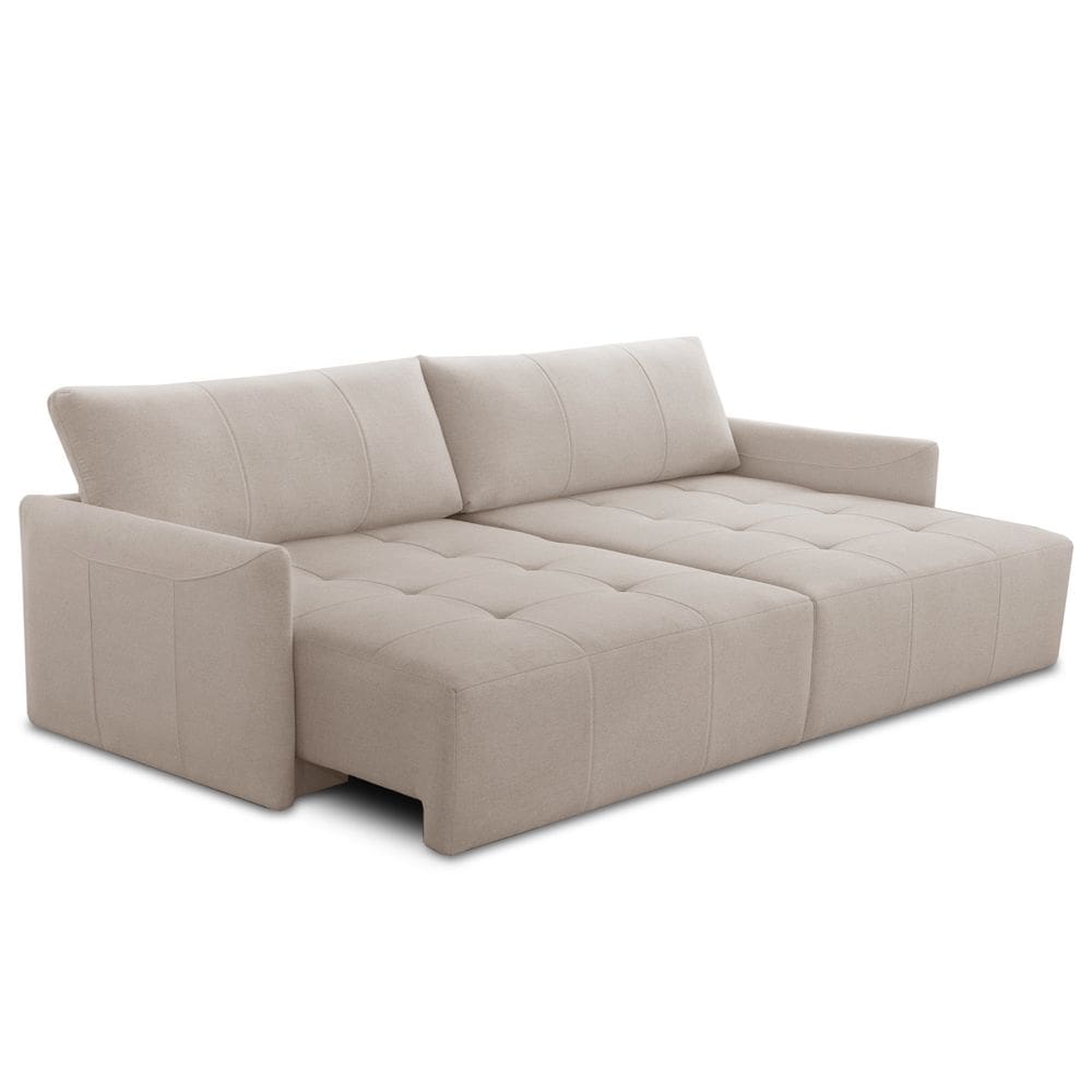 Sofá Retrátil Reclinável Para Sala 4 Lugares 262cm Merano L06 Linho Cru - Lyam Decor