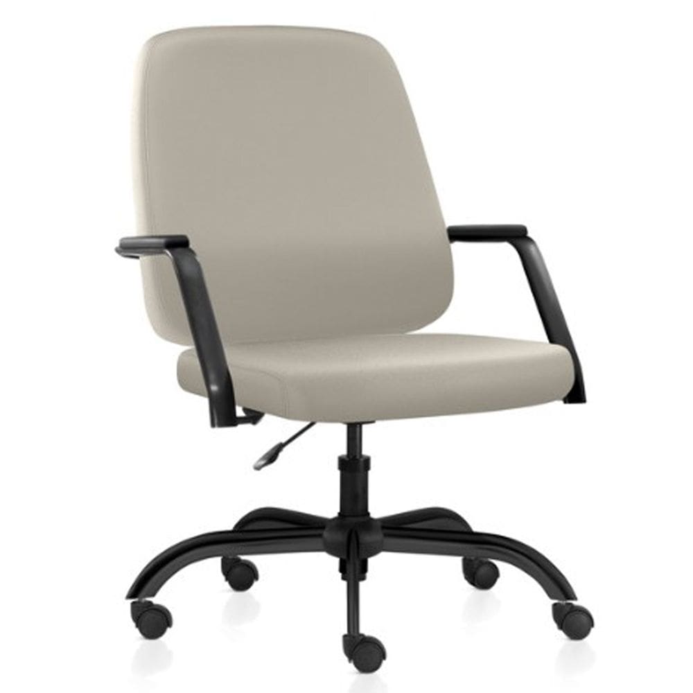 Cadeira Executiva Diretor Base Giratória Hub F02 Sintético Areia - Lyam Decor