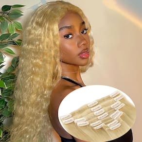 Extensões de cabelo Clip in FZV Real Human Hair Blonde 55cm