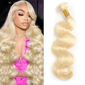Pacote de cabelo Mrigwoth 613 Body Wave 22cm Loiro 100% Virgem