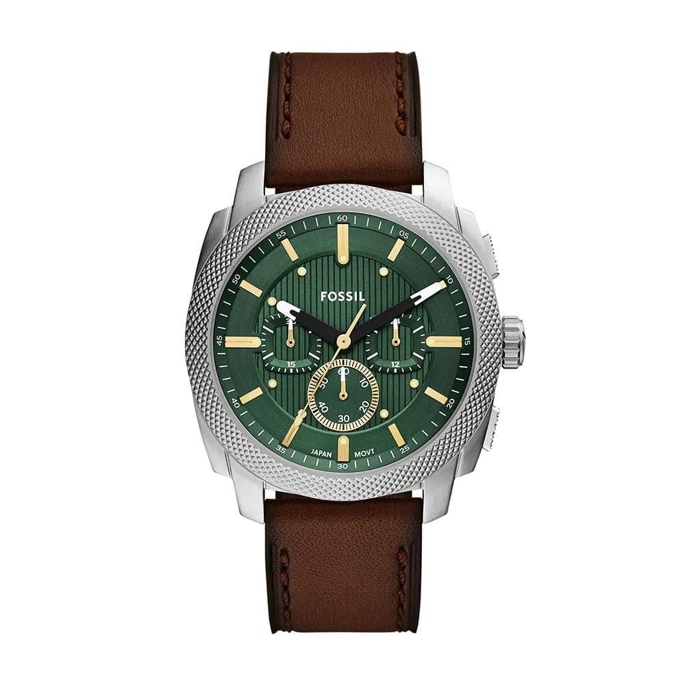 Relógio Fossil Masculino Ref: Fs6100/0vn Cronógrafo Prateado