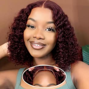 Peruca Pinketer 99J Burgundy Wear and Go Deep Wave Bob 20cm