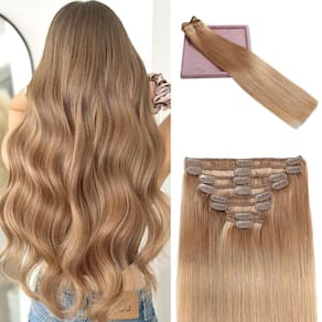 Extensões de cabelo Clip in POGINJA Real Human Hair 40cm 90g