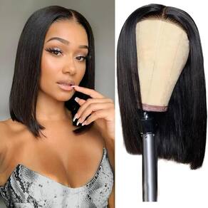 Peruca Pinketer Glueless Straight Bob 30 cm Cabelo humano 180% de densidade
