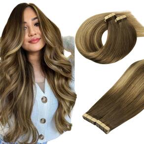 Extensões de cabelo DOORES Medium Brown Destacado Dirty Blonde