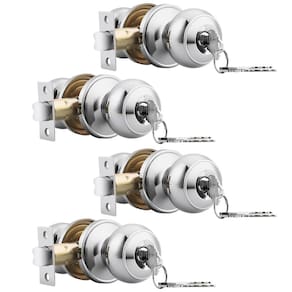 Fechaduras de porta Probrico Keyed Alike, maçanetas de entrada frontal, pacote com 4