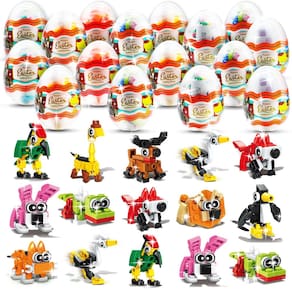Ovos de Páscoa pré-preenchidos Olganicor com blocos de animais florestais 3 em 1