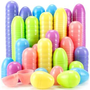 Ovos de Páscoa OCTERIC 120 unidades de plástico preenchíveis em cores pastel