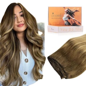 Extensões de cabelo DOORES Real Hair 35 cm 80 g Castanho Médio Sujo Loiro