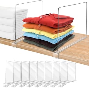 Divisórias de prateleira Omegelic de 30 cm para organização de armários, pacote com 8