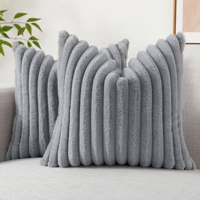Capas de almofada DecoruHome Faux Fur 55 x 55 cm, cinza, conjunto de 2