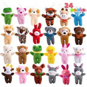 Mini brinquedos de pelúcia JOYIN, 24 unidades de bichos de pelúcia de 7 a 8 cm