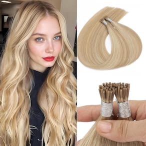 Extensões de cabelo KPVXXVE I Tip Human Hair 20" Ash Blonde