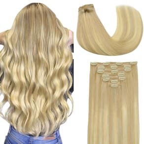 Extensões de cabelo DOORES Clip em cabelo humano 14 polegadas 120g