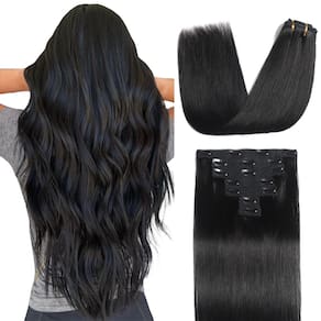 Extensões de cabelo Sisily Real Human Hair 45cm 120g para preto