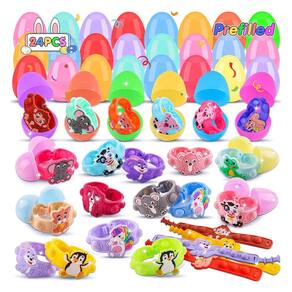 Ovos de Páscoa pré-preenchidos, KissFree Animal Pop Toys, pacote com 24