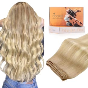 Extensões de cabelo DOORES Real Human Hair Weft 40cm 100g