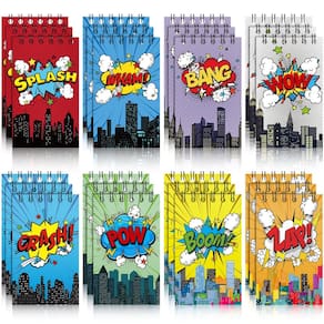 Mini notebooks contêm 24 pacotes com tema Party Favors Hero