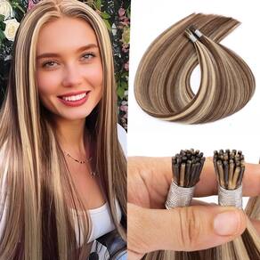 Extensões de cabelo KPVXXVE I Tip Blonde 50cm 50g de cabelo humano real