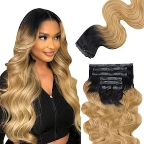 Extensões de cabelo Lashey Seamless Clip em cabelo humano 14" 110g