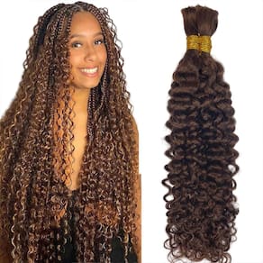 Trançando o cabelo ONICE Chocolate Brown 12A Deep Wave 22 polegadas