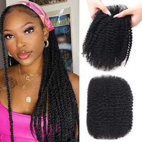 Extensões de cabelo HLSK Afro Kinkys Bulk Human Hair 20cm 45g
