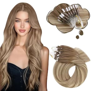 Extensões de cabelo Moresoo Microlink Micro Loop 50g 50cm Ombre