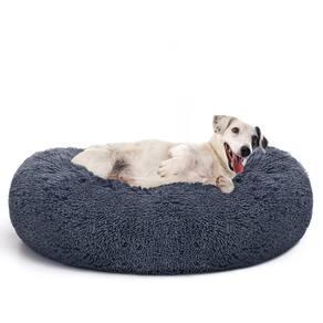 Cama para animais de estimação MIXJOY Orthopaedic Donut Cuddler redonda lavável cinza-azul