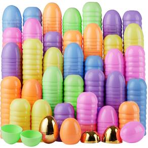 Ovos de Páscoa JOYIN 100 unidades em pastel de 8 cm e 2 ovos dourados preenchíveis