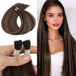 Extensões de cabelo KPVXXVE I Tip Human Hair 50g 20cm Castanho escuro