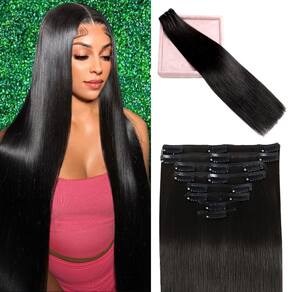 Extensões de cabelo Clip in POGINJA Real Human Hair 40cm 90g