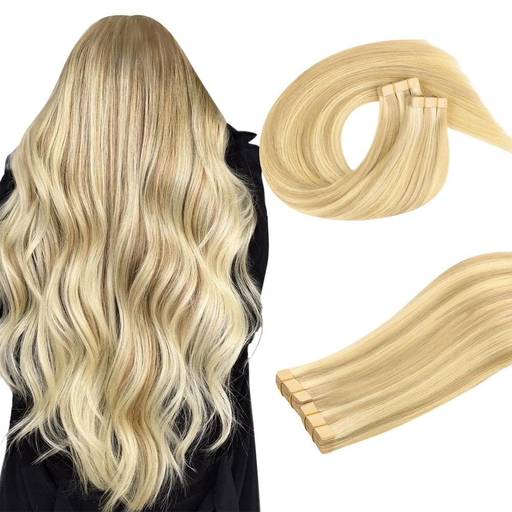 Extensões de cabelo DOORES Human Hair Tape em 40 unidades 100g 40cm
