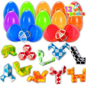 Ovos de Páscoa JOYIN pré-preenchidos com mini cubos de cobra, 12 unidades