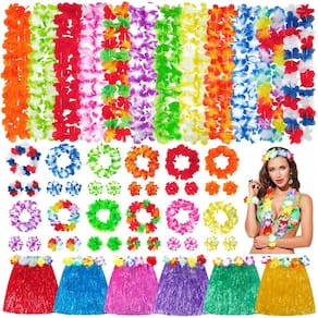 Conjunto de decorações de festa Amandir Hawaiian Leis Luau 54 unidades
