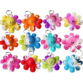 Mochila Keychain Octopus Roaqua Mini Pop Fidget, pacotes com 30