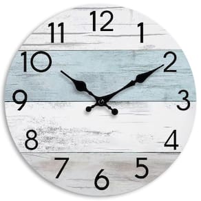 Relógio de parede KECYET Silent Non-Ticking 30 cm de madeira azul