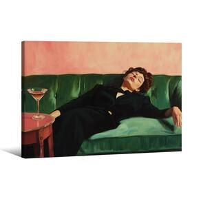 Pôster Podafu Woman bebendo martini 20x25cm preto emoldurado