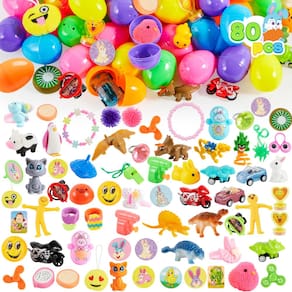 Ovos de Páscoa JOYIN pré-preenchidos com brinquedos e adesivos, 80 pacotes